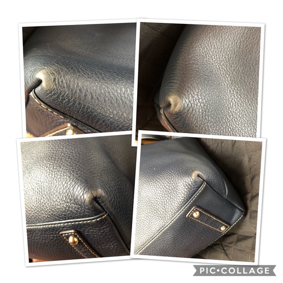 Dooney & Bourke Navy Leather Shopper Tote - Picture 5 of 8